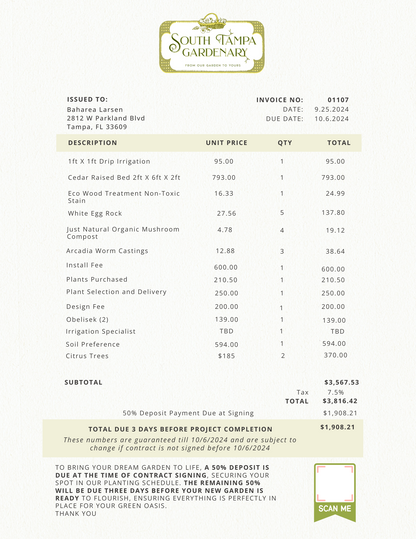 Baharea Larsen - Custom Installation Project Deposit